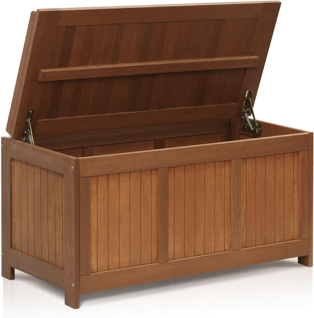 Furinno Dalam Outdoor Hardwood Storage Deck Box, Natural
