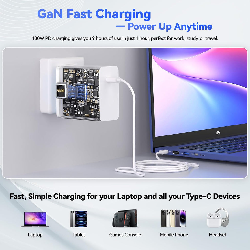 NIMO 17.3' FHD-Gaming-Laptop, AMD R7 7735HS (8C/16T, Beats i7-12650H) 16GB DDR5 RAM 1TB SSD Business-Computer with Radeon 680M, 100W Type-C, Wi-Fi 6E, 58Wh Battery, Fingerprint, Backlit Keyboard