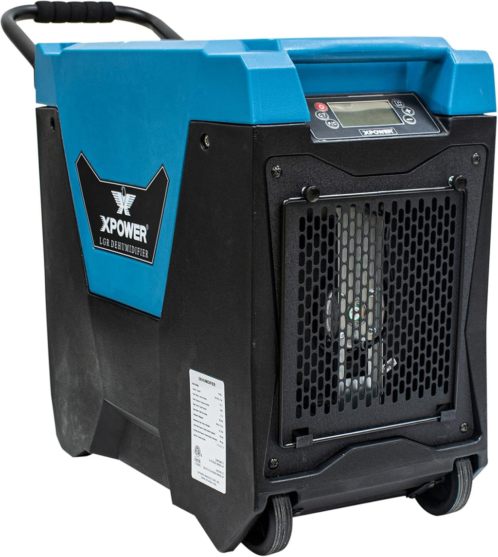 145-Pint LGR Commercial Dehumidifier with Auto Purge Pump, Handle and Wheels for Water Damage Restoration