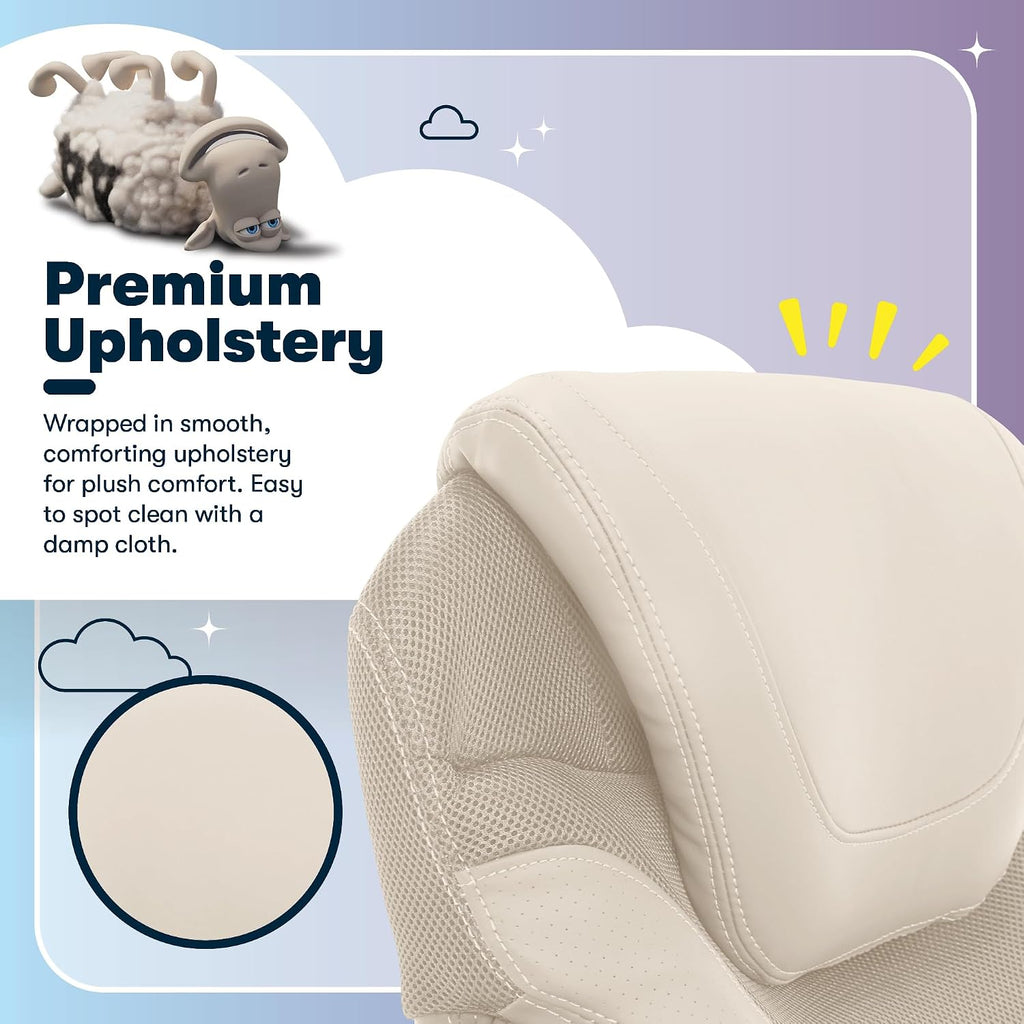 Serta Bryce Executive Office Chair - Ergonomic Computer DeskChair with Lumbar Technology - Adjustable Height - Memory Foam Body Pillows - 360° Swivel Rolling Base - Bonded Leather - Cream