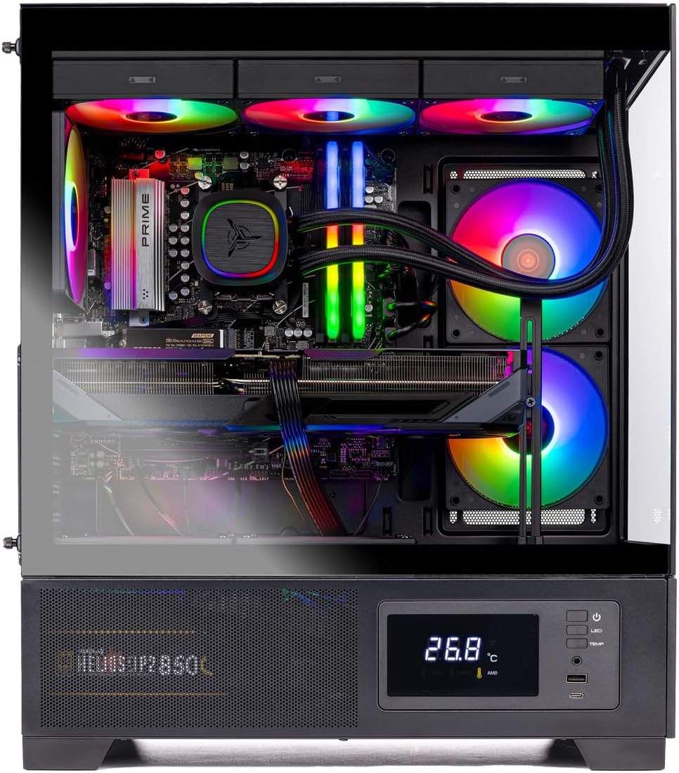 Skytech Gaming Azure 3 Plus Desktop PC, Ryzen 7 7800X3D 4.2 GHz (5GHz), NVIDIA RTX 5070 Ti 16GB, 1TB Gen4 NVMe SSD, 32GB DDR5 RAM 5600 RGB, 850W Gold ATX 3 PSU, 360mm ARGB AIO, Wi-Fi, Win 11