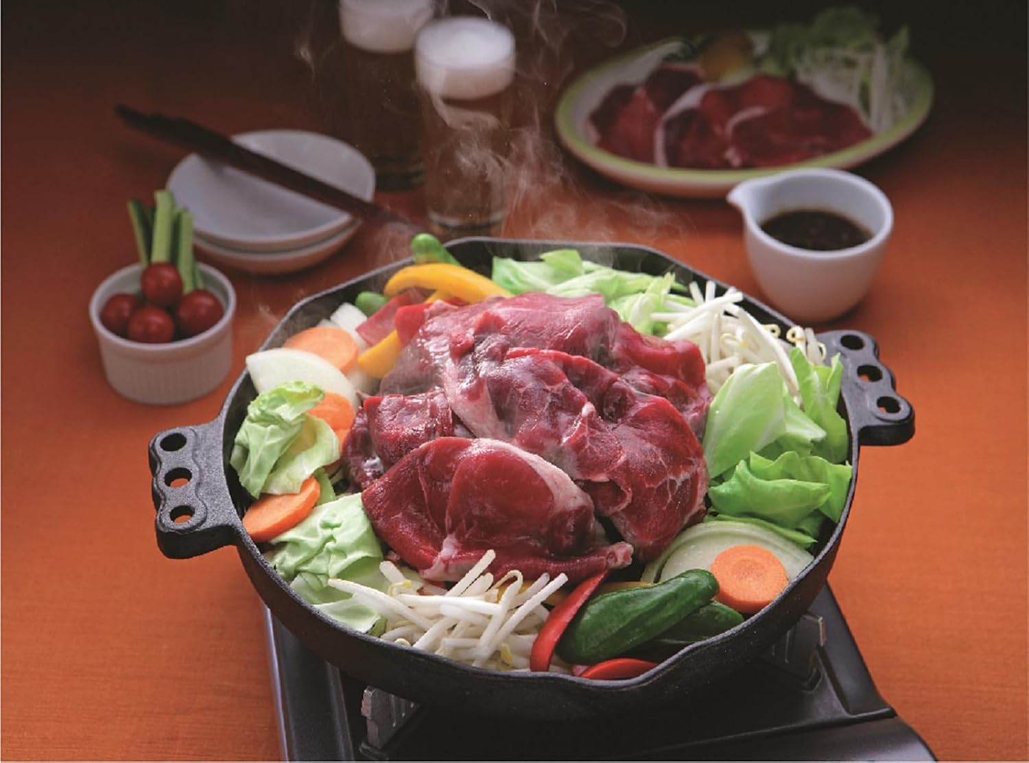 Ishigaki Yakiniku Genghis Khan Pot, Iron Casting, Approx. Width 13.4 x Depth 11.6 x Height 1.8 inches (34 x 29.5 x 4.5 cm), Professional Grade, Professional, Commercial Use, 6 Pieces