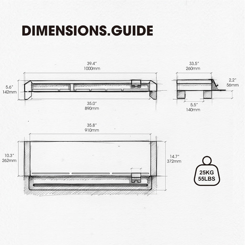 Fenge Monitor Stand for Desk, 39 Inch Dual Monitor Riser for 2 Monitors, Solid Wood Desk Shelf with Cable Management, 2 Tier Computer Stand with Phone Stand for PC, Laptop, Printer, TV
