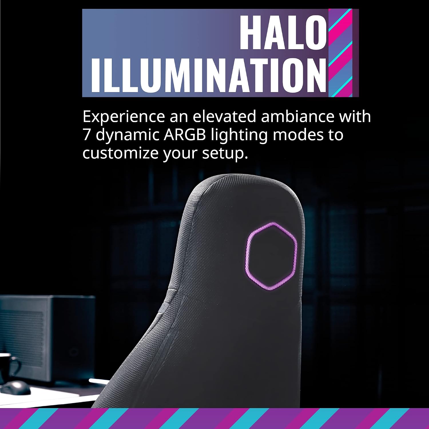 Cooler Master Synk X Lunar Gray Ergonomic Real-Time Tactile Immersion Chair, Retractable Leg Rest, All-in-one Controller, Breathable Fabric, Stable Rolling Base, Solid Structure (IXC-SX1-I-US1)
