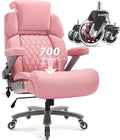 Big and Tall Office Chair 700lbs - Adjustable Headrest&Lumbar Support, 3D Flip Arms, Large Wheels &Heavy Duty Metal Base, Ergonomic High Back Computer Chair Desk Chair, Thick Padded Extra Wide Seat