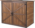 Gutinneen Outdoor Storage Shed Cabinet with Strong Iron Frame Large Wooden Garden Shed Tool House with Adjustable Shelfs,Medium