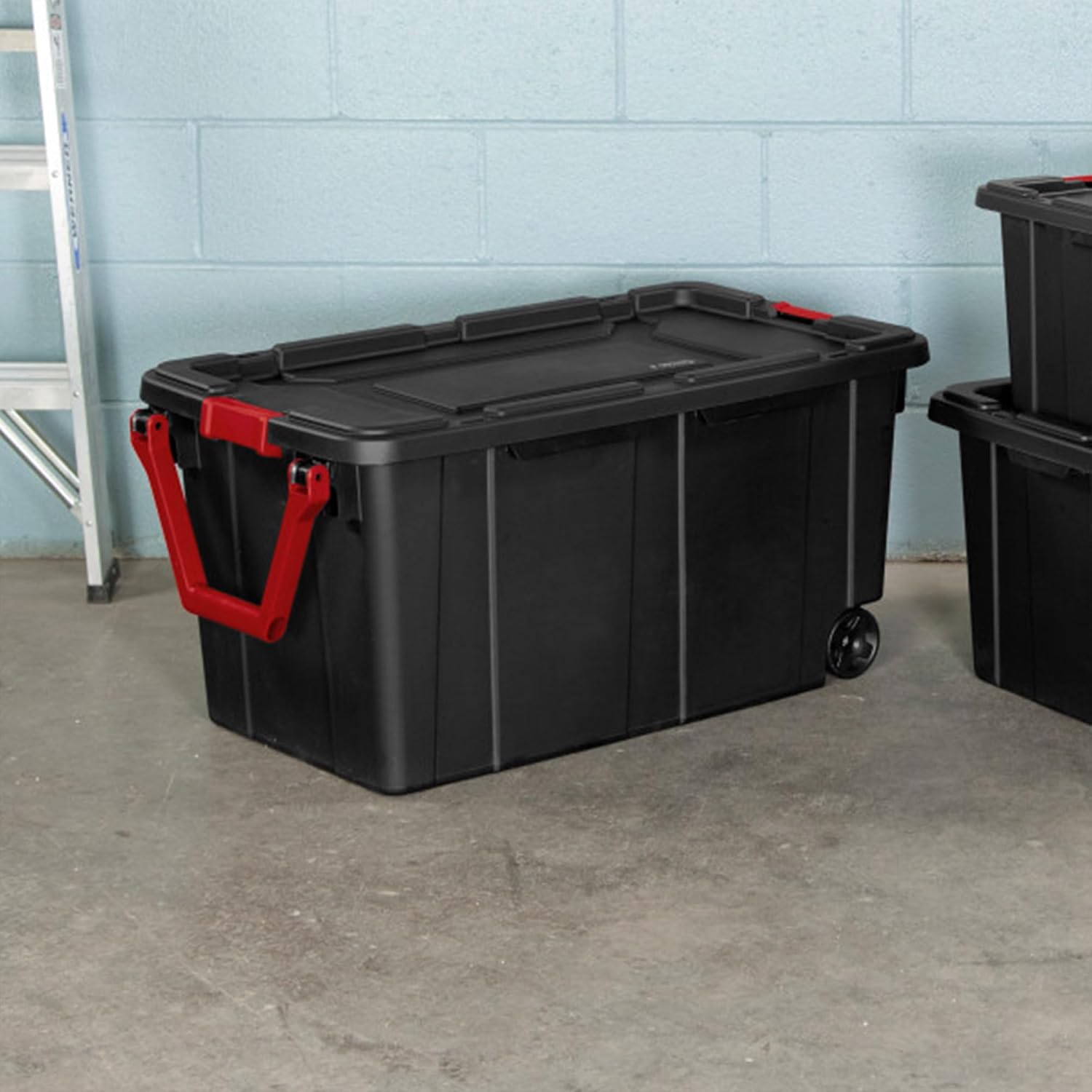 Sterilite Tote IND Wheeled Black 40GA 14699002