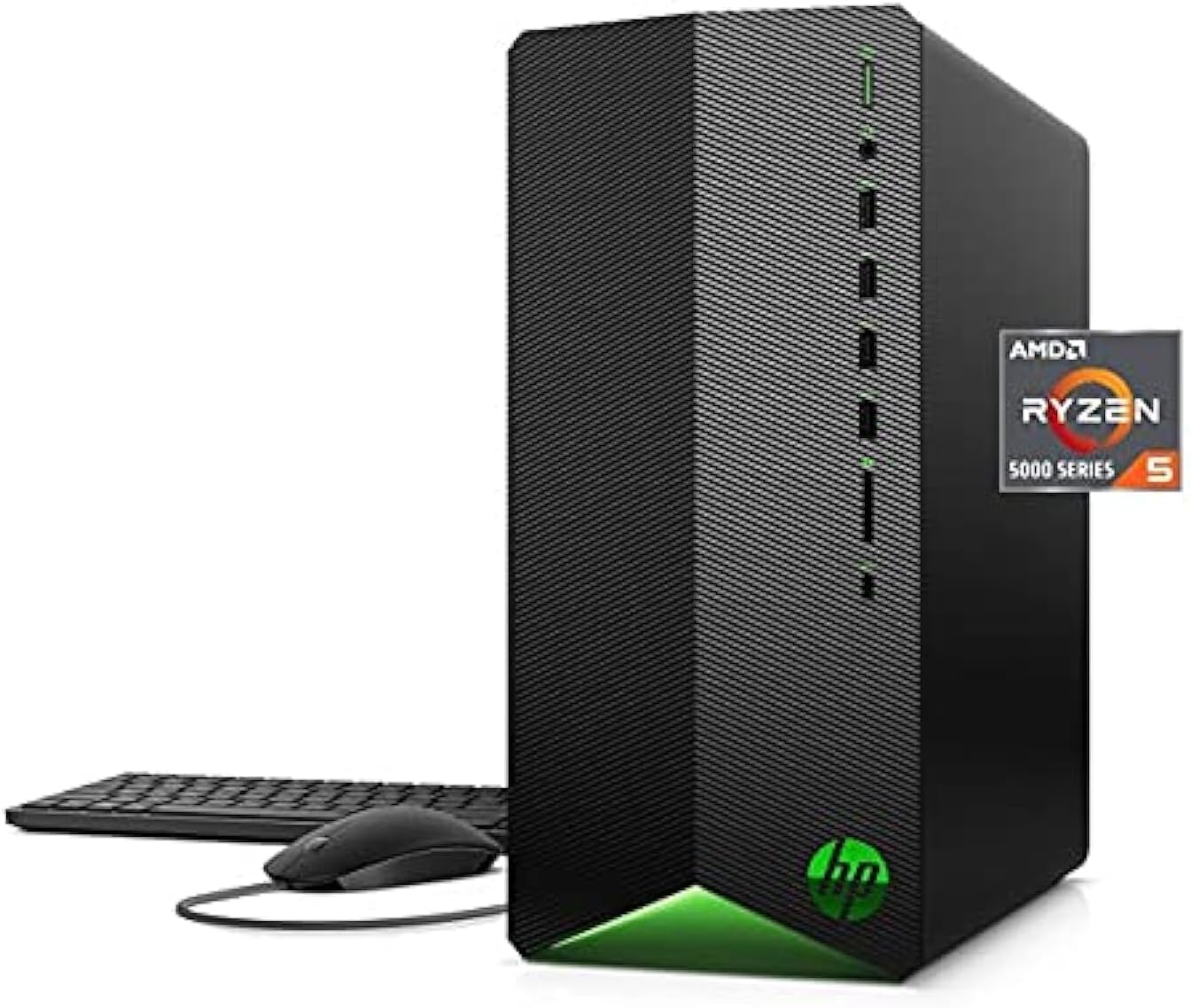 HP Pavilion Gaming Desktop Computer, AMD 6-Core Ryzen 5 5600G Processor(Beat i7-8700, Upto 4.4GHz), AMD Radeon RX5500 4 GB, 8GB RAM, 256GB PCIe NVMe SSD,Mouse and Keyboard, Win 10 Home