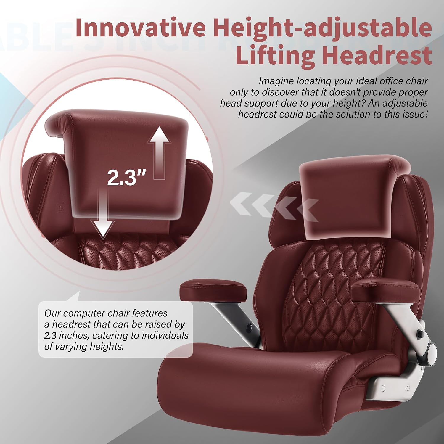 Big and Tall Office Chair 700lbs - Adjustable Headrest&Lumbar Support, 3D Flip Arms, Large Wheels &Heavy Duty Metal Base, Ergonomic High Back Computer Chair Desk Chair, Thick Padded Extra Wide Seat