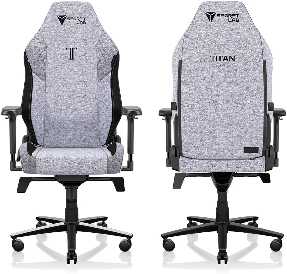 Secretlab Titan Evo Cookies & Cream Gaming Chair - Reclining, Ergonomic & Heavy Duty Computer Chair with 4D Armrests, Magnetic Head Pillow & Lumbar Support - Big and Tall 395 lbs - Gray - Fabric