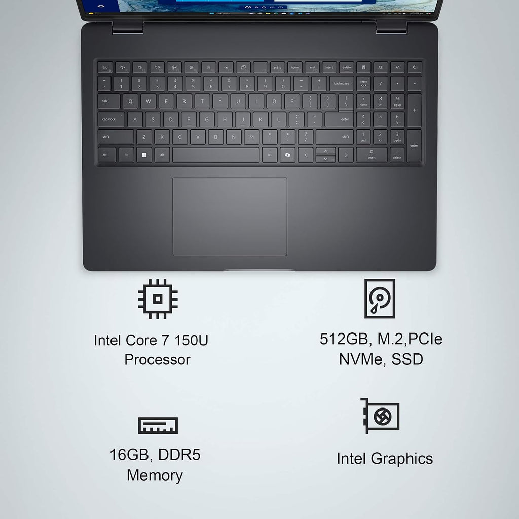 Dell Pro 16 (Next Gen Latitude 3550) Business Laptop (16' FHD+ Touchscreen, Intel 10-Core 7 150U, 16GB DDR5, 512GB SSD), IR Webcam, Backlit, Thunderbolt 4, Wi-Fi 6E, Win 11 Pro, Magnetite, PC16250