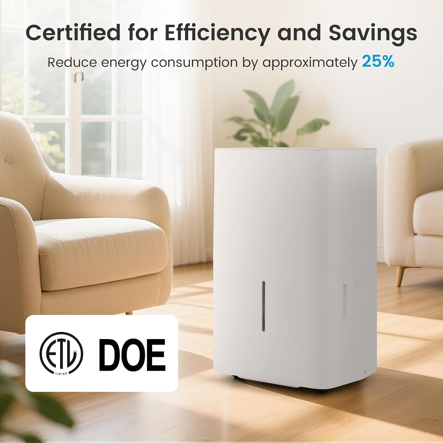 DORTALA 150 Pints Dehumidifier for 7000 Sq.Ft Large Rooms, Basement, Bathroom, Home Dehumidifier with Pump, Drain Hose, 2 Modes, 24H Timer, 2.4 Gal Water Tank, Auto Defrost, White