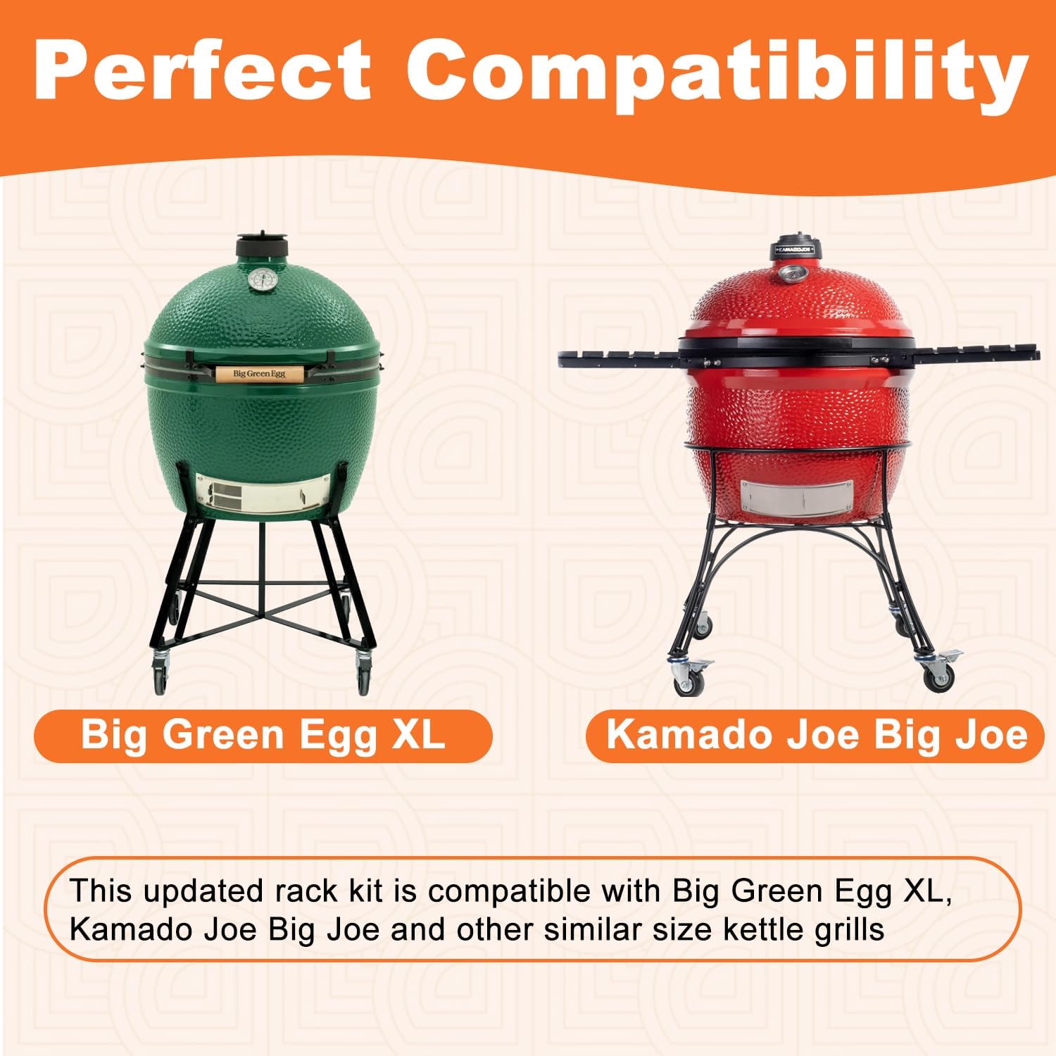 3 Tier 5 Piece Expander Rack Kit for Big Green Egg XL Replacement Grill Racks with Removable Cooking System Stainless Steel Big Green Egg Accessories