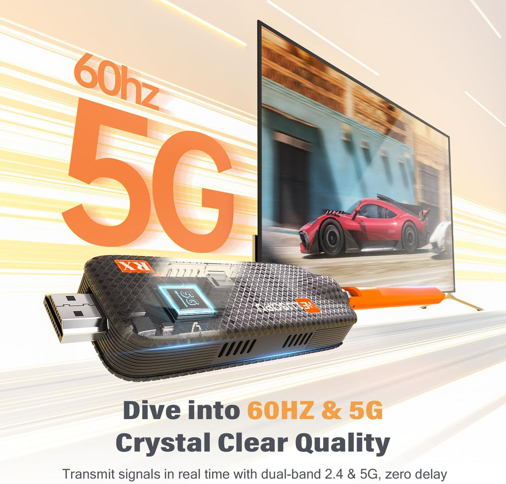Wireless HDMI Transmitter and 3 Receivers, Support Up to 6 Receivers, 5.8G WELUSOPU HDMI Wireless Extender Casting Content for PC Laptop Camera Cable Box to Multiple TVs Monitors Projectors -165FT