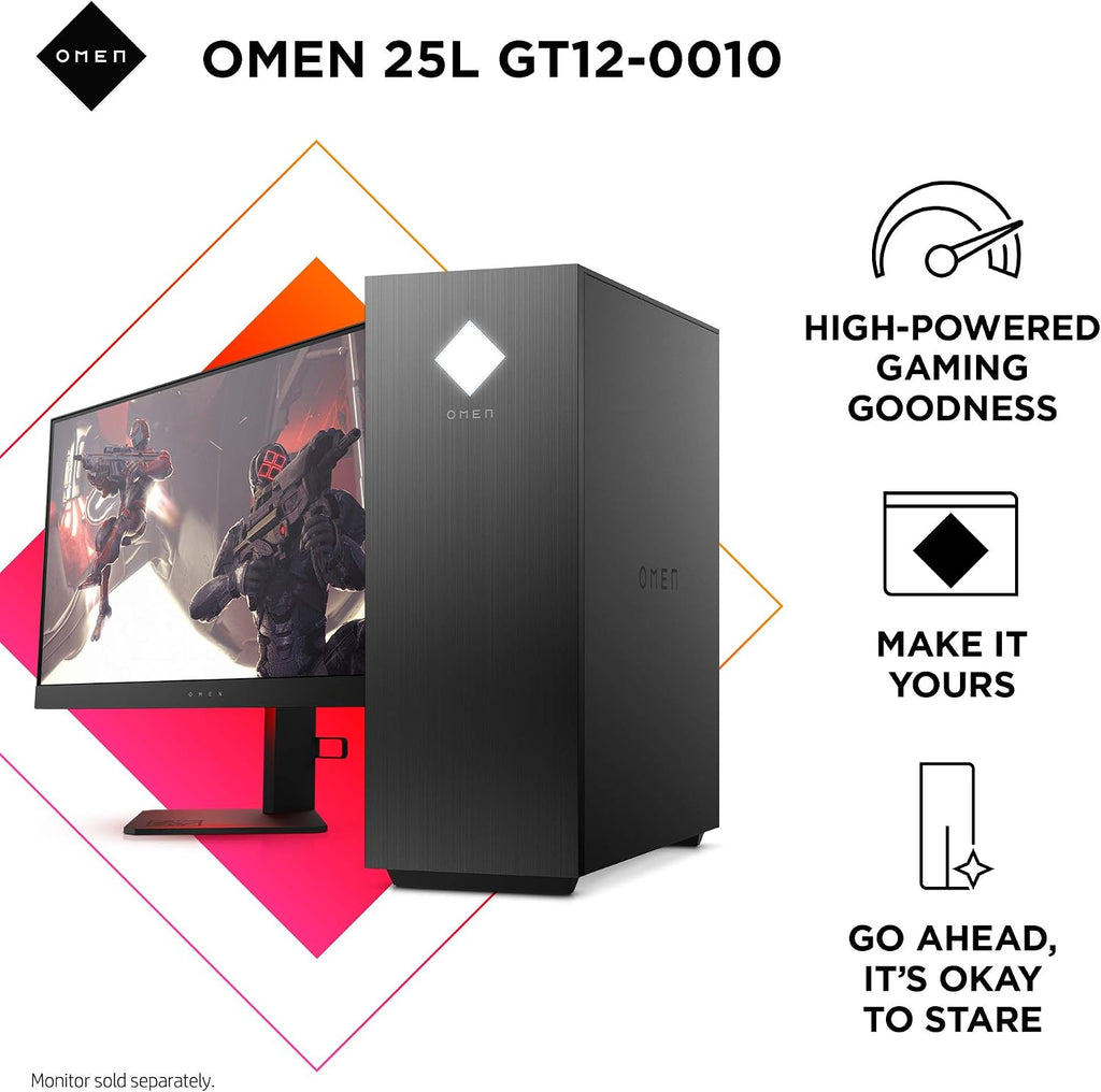 OMEN 25L Gaming Desktop PC, AMD Radeon RX 5500, AMD Ryzen 5 3500, HyperX 8GB DDR4 RAM, 512GB PCIe NVMe SSD, Windows 10 Home, VR Ready, RGB Lighting (GT12-0010, 2020 Model)