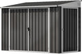 DWVO 7x4 FT Outdoor Weatherproof Storage Shed, Secure Metal Bike Shed w/Lockable Entry, Garden Storage Solution for Lawn Equipment, Tools, Waste Bin, Dark Gray