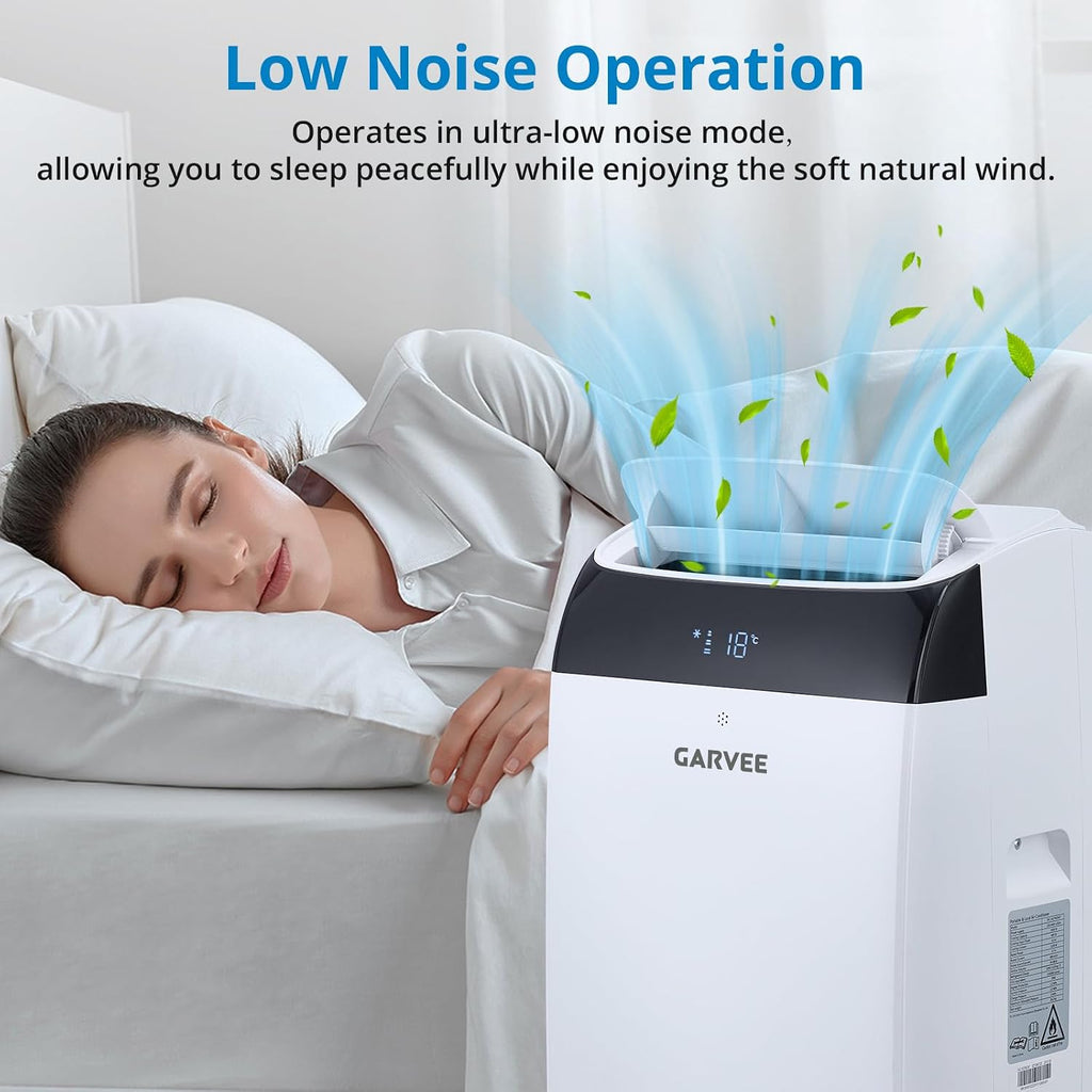 Garvee Portable Air Conditioner 3 in 1 with Remote Cool & Dual Motors & Auto Swing, 14000 BTU(ASHRAE)/10200 BTU (SACC), Dehumidifier & Fan Modes For Home Up To 750 Sq.Ft