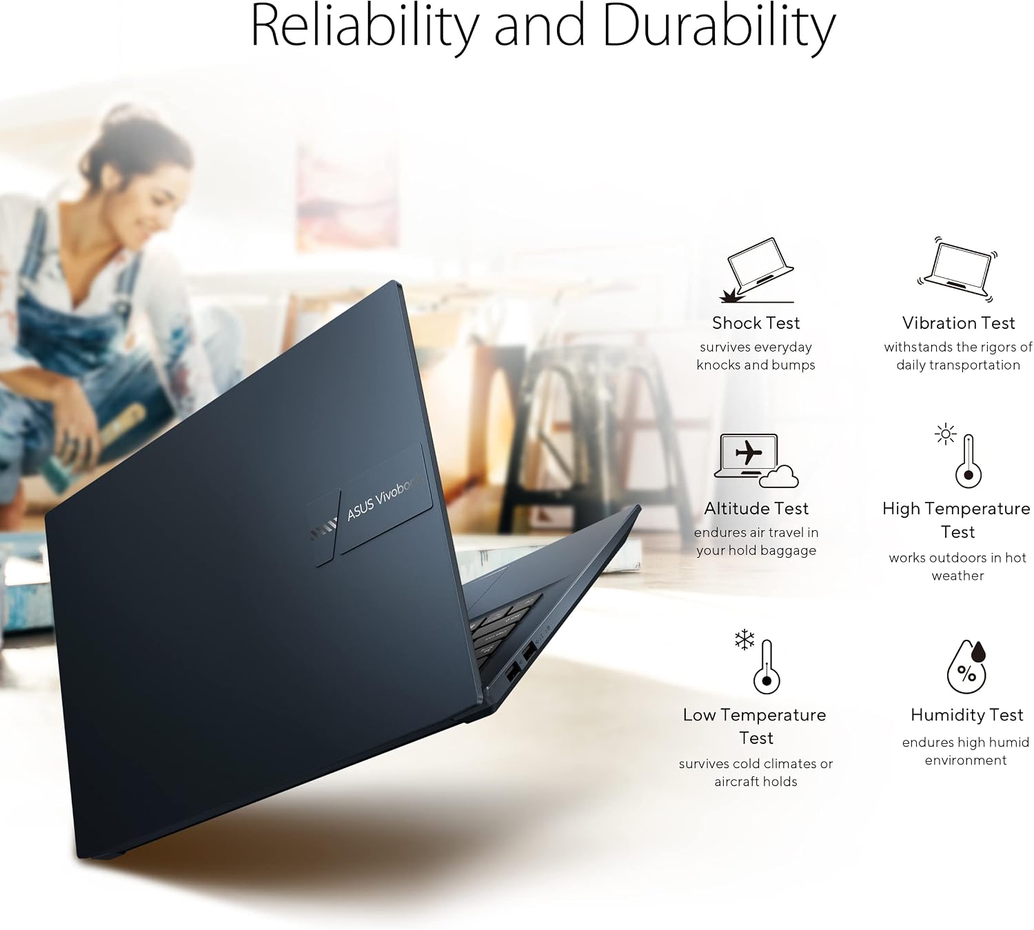 ASUS VivoBook Pro 14 OLED Laptop, 14' 2.8K OLED Display, AMD Ryzen 7 6800H Mobile CPU, NVIDIA® GeForce® RTX™ 3050 GPU,16GB RAM, 1TB SSD, Windows 11 Home, Quiet Blue, M6400RC-EB74