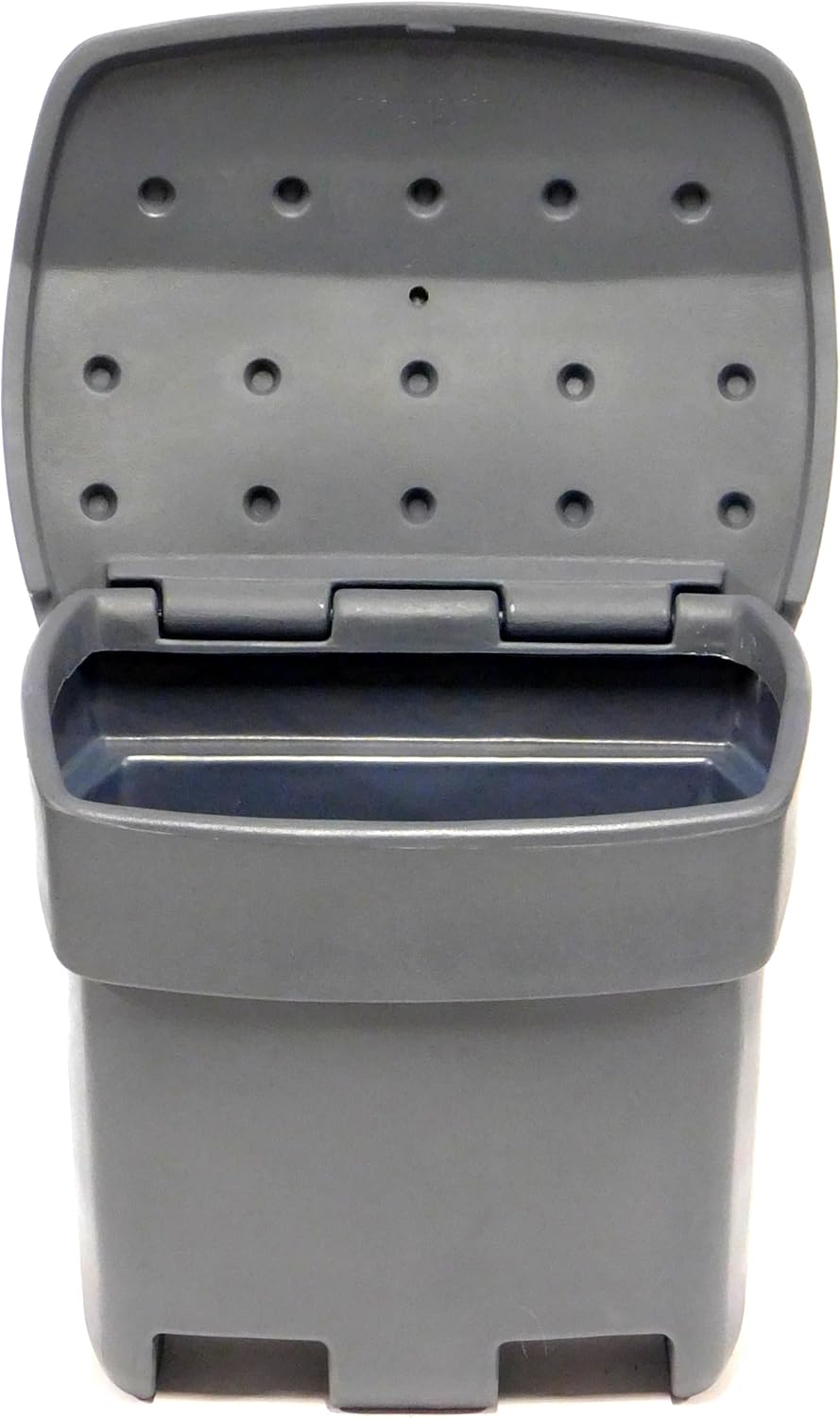 FCMP Outdoor 37-Gallon Salt and Sand Storage Bin – Multipurpose Deck Box for Patio, Porch or Shed – Industrial Large Container for Outdoor Storage, Grey