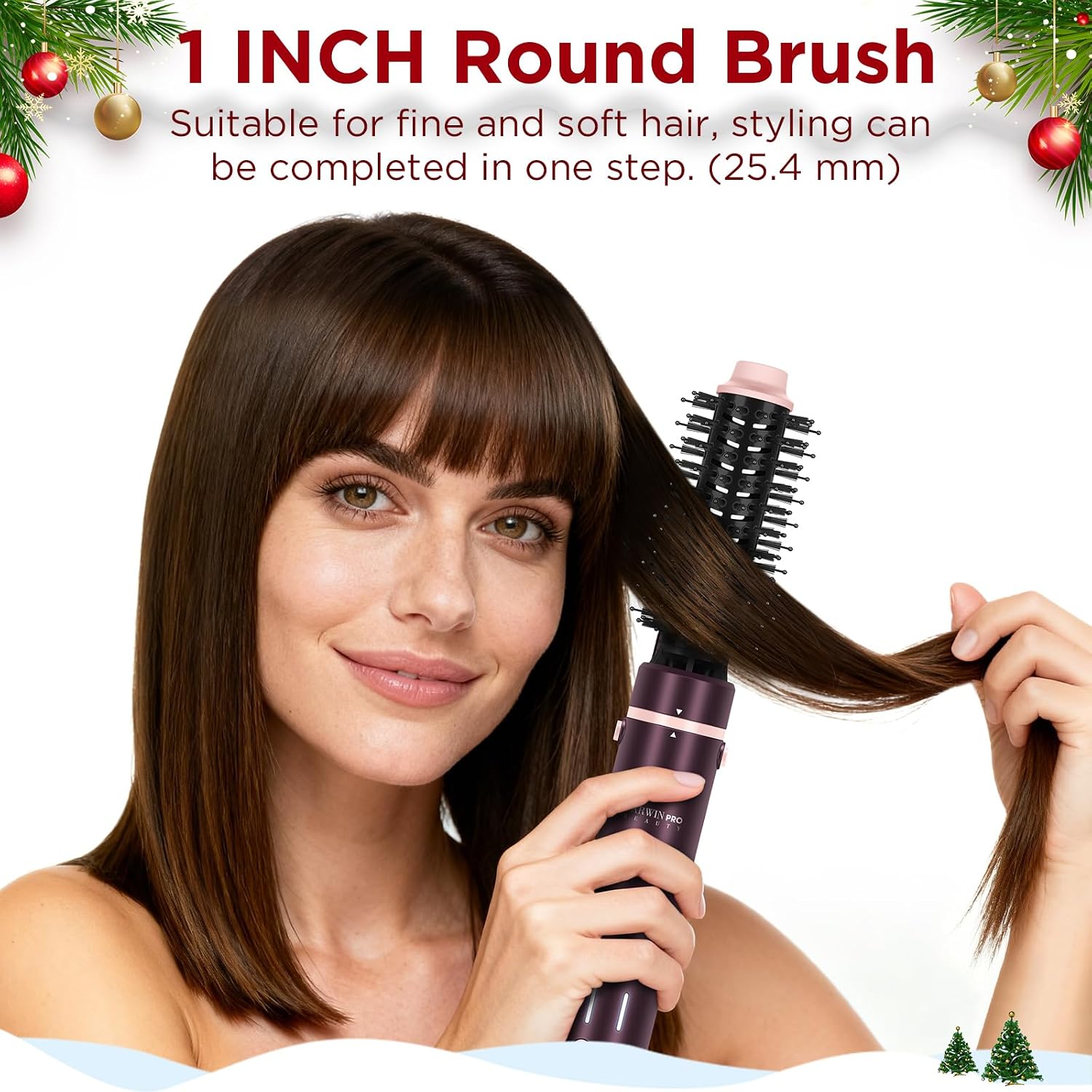 MaxAIR 2.0 7-in-1 Hot Air Styler,Travel Dual Voltage Multi-Styler Set,High Speed Hair Dryer Brush with Air Hair Straightener,1.1 Inch Auto-Wrap Curlers,110,000RPM,Jasper Plum