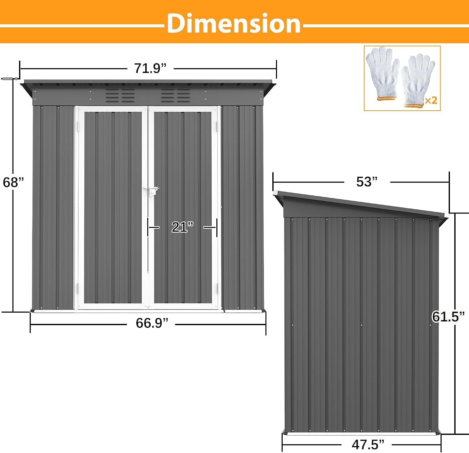 Outdoor Storage Shed, 6 X 4 FT Large Metal Utility Tool Sheds with Floor Frame, Steel Garden Shed for Backyard Garden Patio Lawn