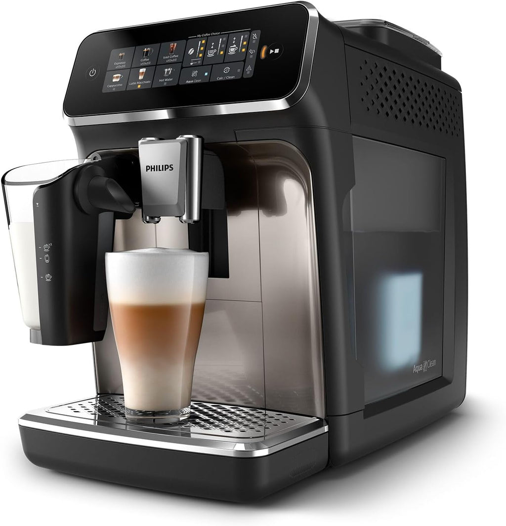 Philips 3300 Series Fully Automatic Espresso Machine with LatteGo Milk Frother, Black