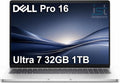 Dell Pro 16 (Next Gen Latitude 3550) Business AI PC Laptop (16' FHD+ Anti-Glare, Intel 12-Core Ultra 7 255U, 32GB DDR5, 1TB SSD) 1080p IR Webcam, Backlit, Thunderbolt 4, Wi-Fi 6E, Win 11 Pro, Sliver