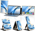 Triple Laptop Screen Extender - 15.6' Monitor IPS FHD 1080P Detachable Portable Display for 13'-17.4' Laptops Compatible with Compatible with Windows Mac Chrome Surface Travel Work Setup