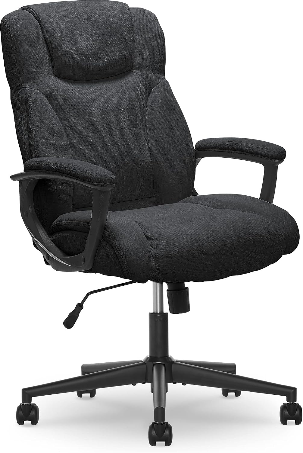 Serta Connor Executive Office Chair, Ergonomic Computer Chair with Layered Body Pillows, Contoured Lumbar, Adjustable Seat, Microfiber Fabric, Black