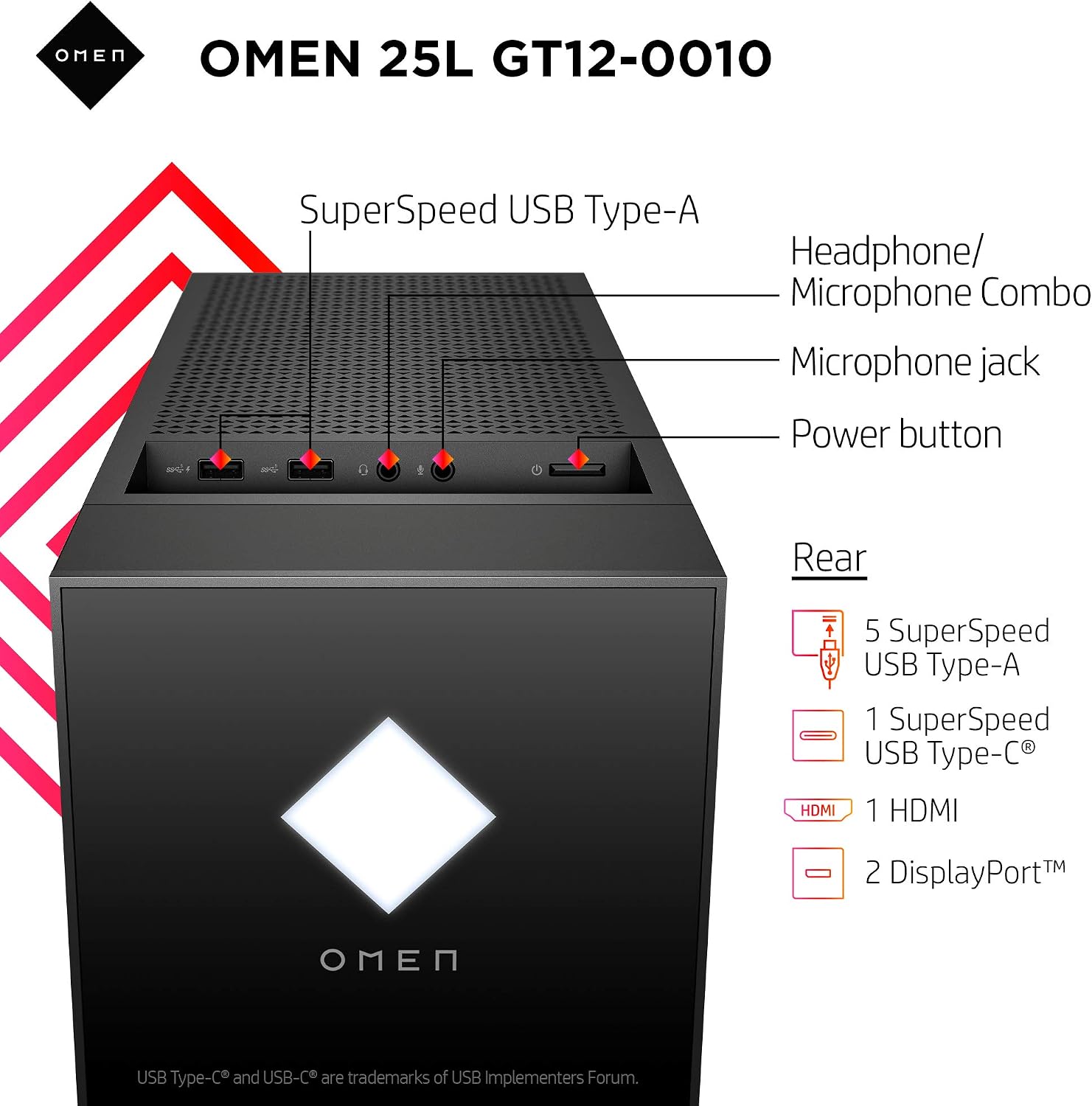 OMEN 25L Gaming Desktop PC, AMD Radeon RX 5500, AMD Ryzen 5 3500, HyperX 8GB DDR4 RAM, 512GB PCIe NVMe SSD, Windows 10 Home, VR Ready, RGB Lighting (GT12-0010, 2020 Model)