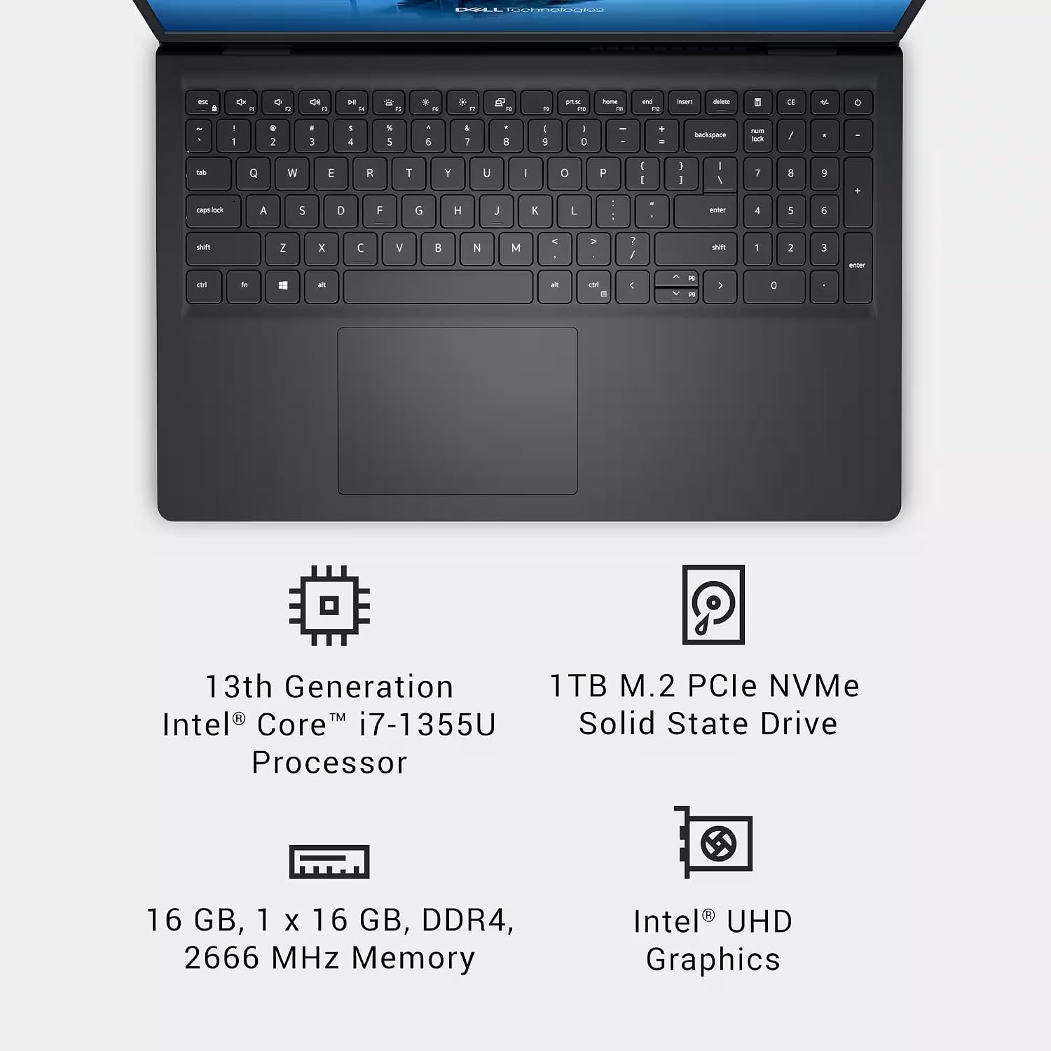 Dell 15 Laptop DC15250(2026), 15.6' FHD Touchscreen, 13th Gen Intel Core i7-1355U, Wi-Fi 6, Copilot AI, Type-C, 32 GB RAM, 1 TB SSD, Windows 11 Pro for Business & Student Traditional Laptop Computer