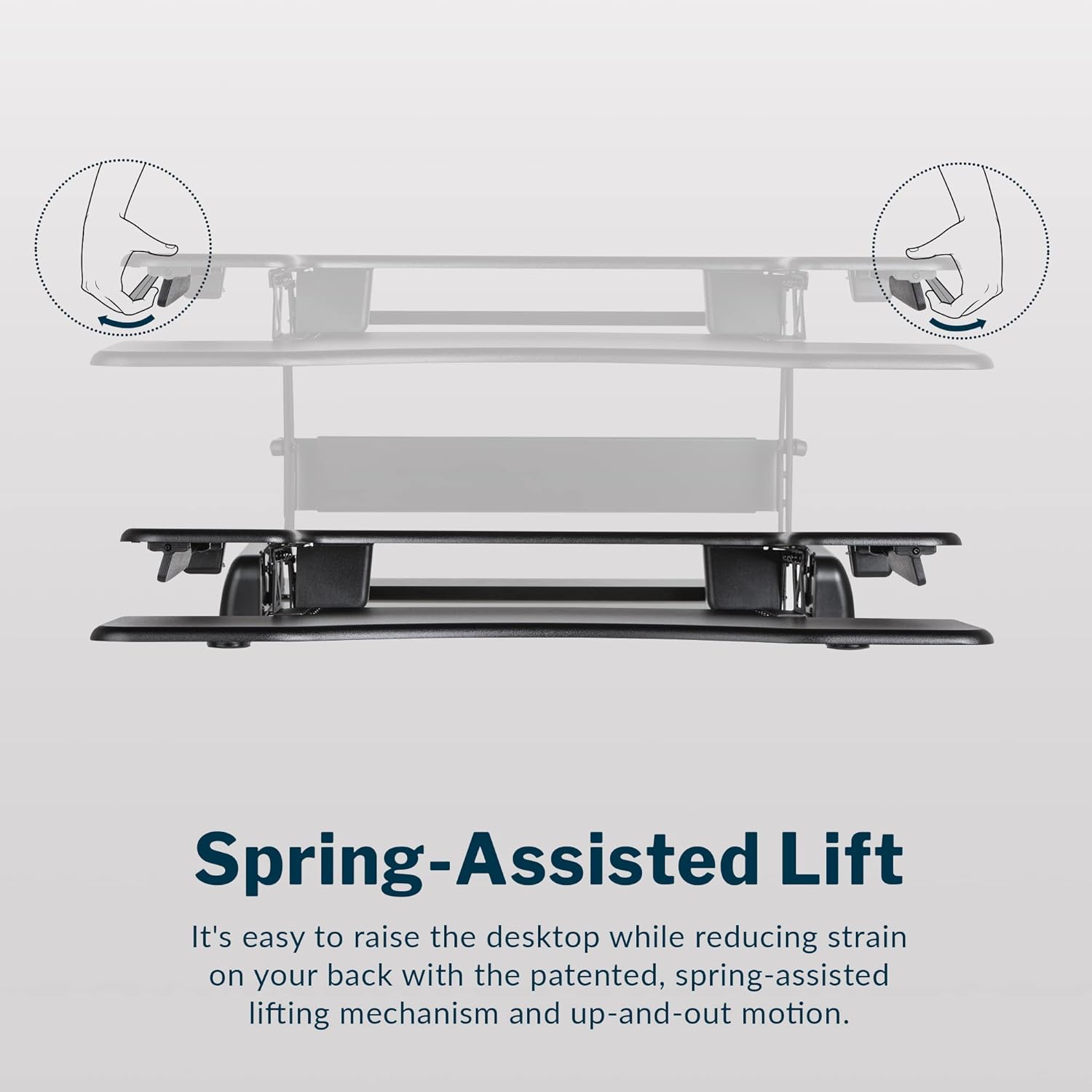 Vari VariDesk Pro Plus 36 - Adjustable Desk Converter with 11 Height Settings - Laptop Sit Stand Desk Riser for Home Office, Table Tops, Workspace - Fully Assembled with Spring Loaded Lift - Black
