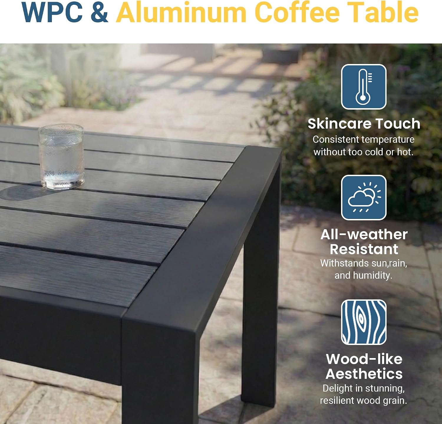 Wisteria Lane Aluminum Patio Furniture Set for All Weather, Oversized Metal Outdoor Furniture Set with 27.5' Deep Seat and 10' Back Cushion, Patio Conversation Sets with Wide armrest, Light Grey