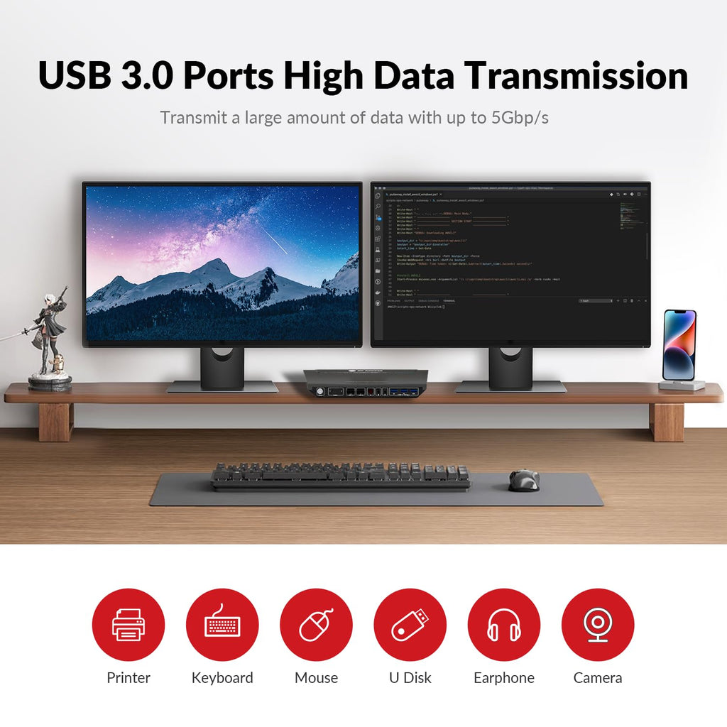 AV Access 8K KVM Switch 2 Monitors 2 Computers DisplayPort 8K@60Hz 4K@165hz/144hz, DP KVM Switch Dual Monitors with USB 3.0 Ports, Audio, Fast Hotkey or IR Remote Switch, with 6 DP Cables