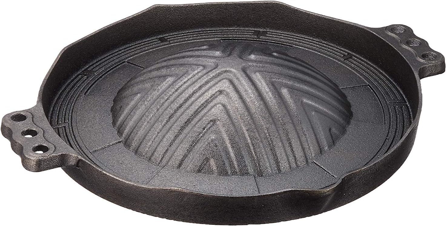 Ishigaki Yakiniku Genghis Khan Pot, Iron Casting, Approx. Width 13.4 x Depth 11.6 x Height 1.8 inches (34 x 29.5 x 4.5 cm), Professional Grade, Professional, Commercial Use, 6 Pieces