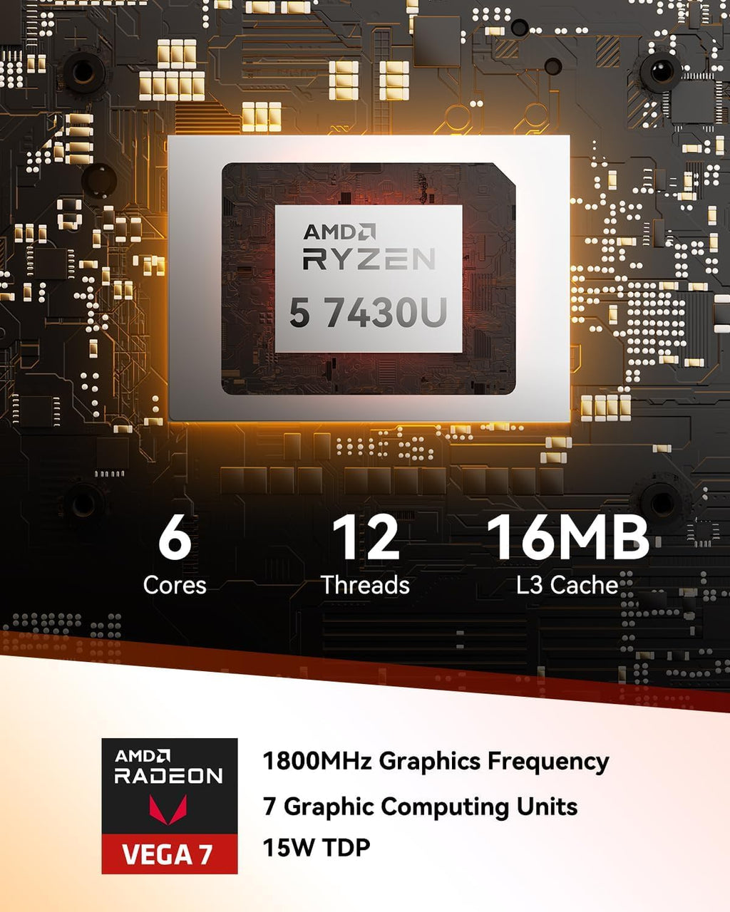 GEEKOM A5 2026 Mini PC with AMD Ryzen 5 7430U, 3-Year Coverage, 16GB RAM(Upgradable, Not LPDDR)&1TB M.2 NVMe SSD, Windows 11 Pro Desktop Computer Support 8K/Wi-Fi 6/BT 5.2/USB 3.2/SD Slot/6x USB