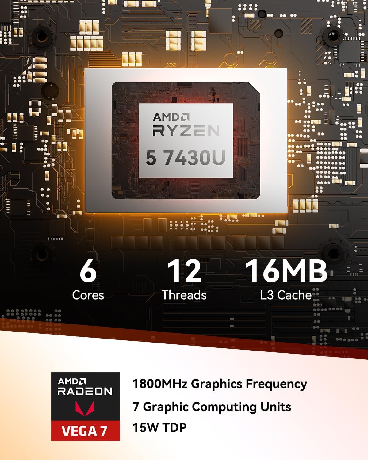 GEEKOM A5 2026 Mini PC with AMD Ryzen 5 7430U, 3-Year Coverage, 16GB RAM(Upgradable, Not LPDDR)&1TB M.2 NVMe SSD, Windows 11 Pro Desktop Computer Support 8K/Wi-Fi 6/BT 5.2/USB 3.2/SD Slot/6x USB