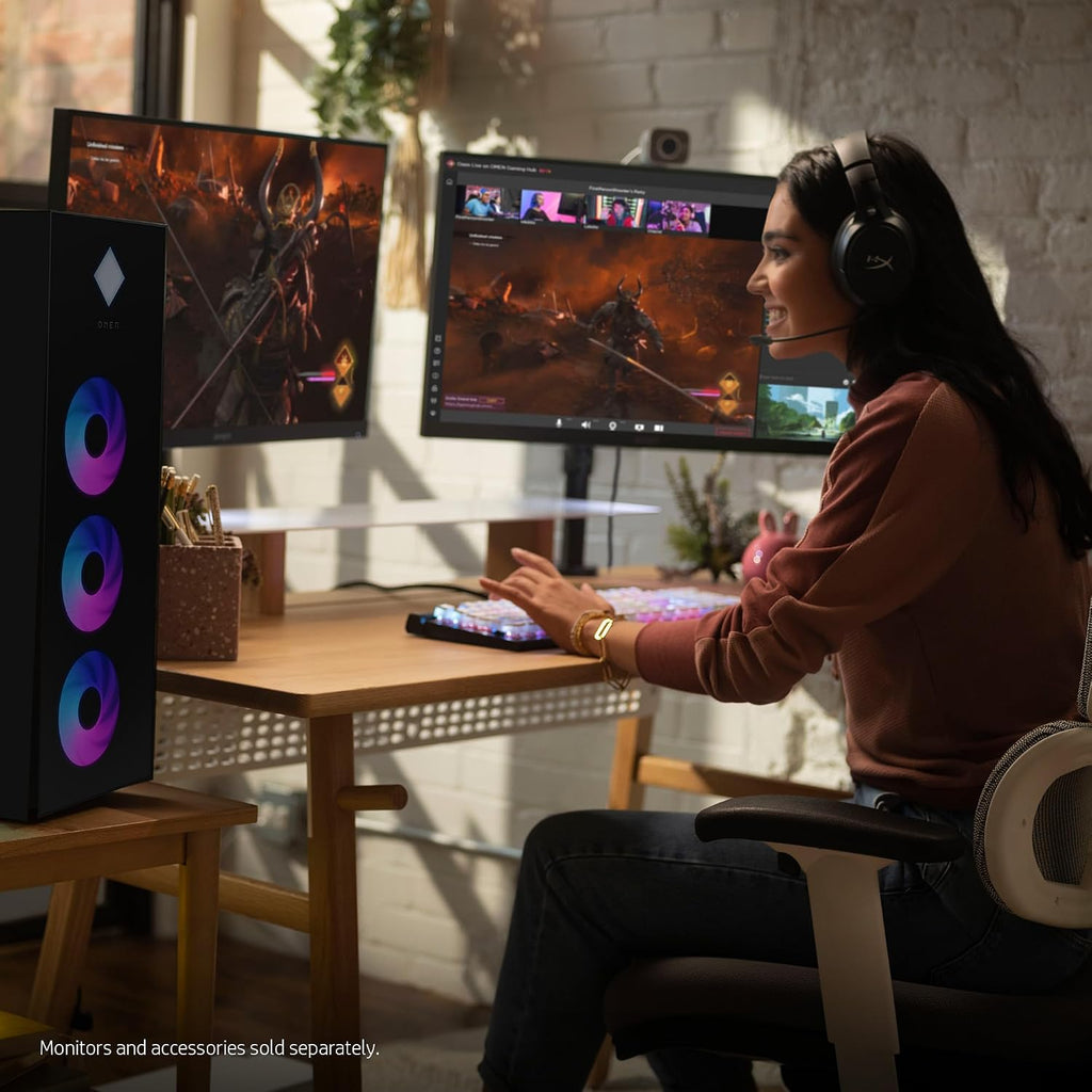HP OMEN 45L Gaming Desktop, Intel Core Ultra 7 265K, 16 GB RAM, 1 TB SSD, NVIDIA GeForce RTX 5070, Windows 11 Pro, Microsoft Copilot, Tempered Glass, GT22-3050 (2025)