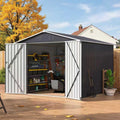 AirWire 8x8 FT Outdoor Storage Shed, Garden Shed with Updated Frame Structure and Lockable Doors, Metal Tool Sheds for Backyard Garden Patio Lawn, Gray
