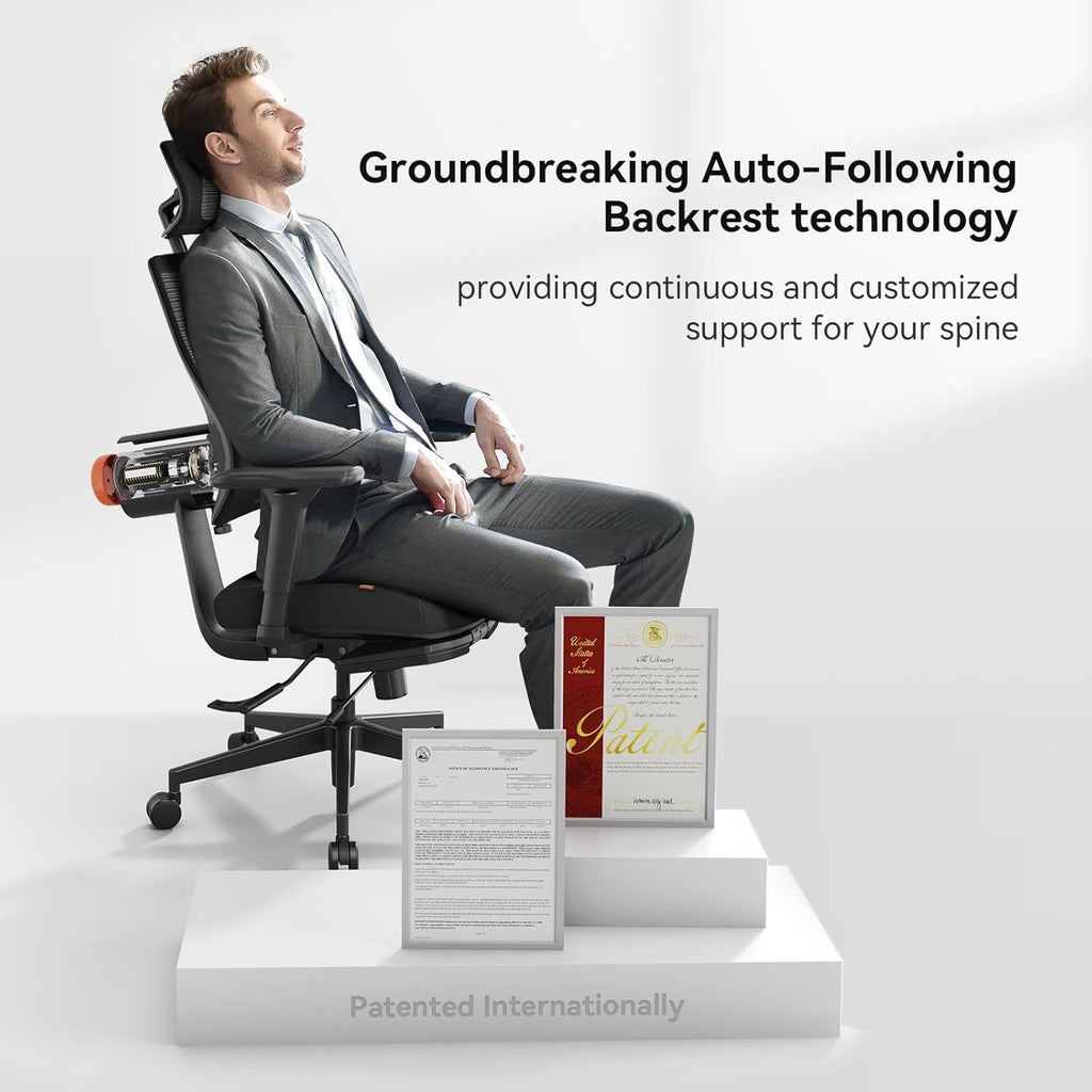 Newtral Ergonomic Office Chair, Ergonomic Mesh High Back Desk Chair, Computer Task Chair, with Footrest, Adaptive Lumbar Support
