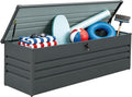 260 Gallon Waterproof Outdoor Storage Box, Extra Large Outside Metal Deck Storage Box for Patio Cushions, Garden Tools, Pool Supplies