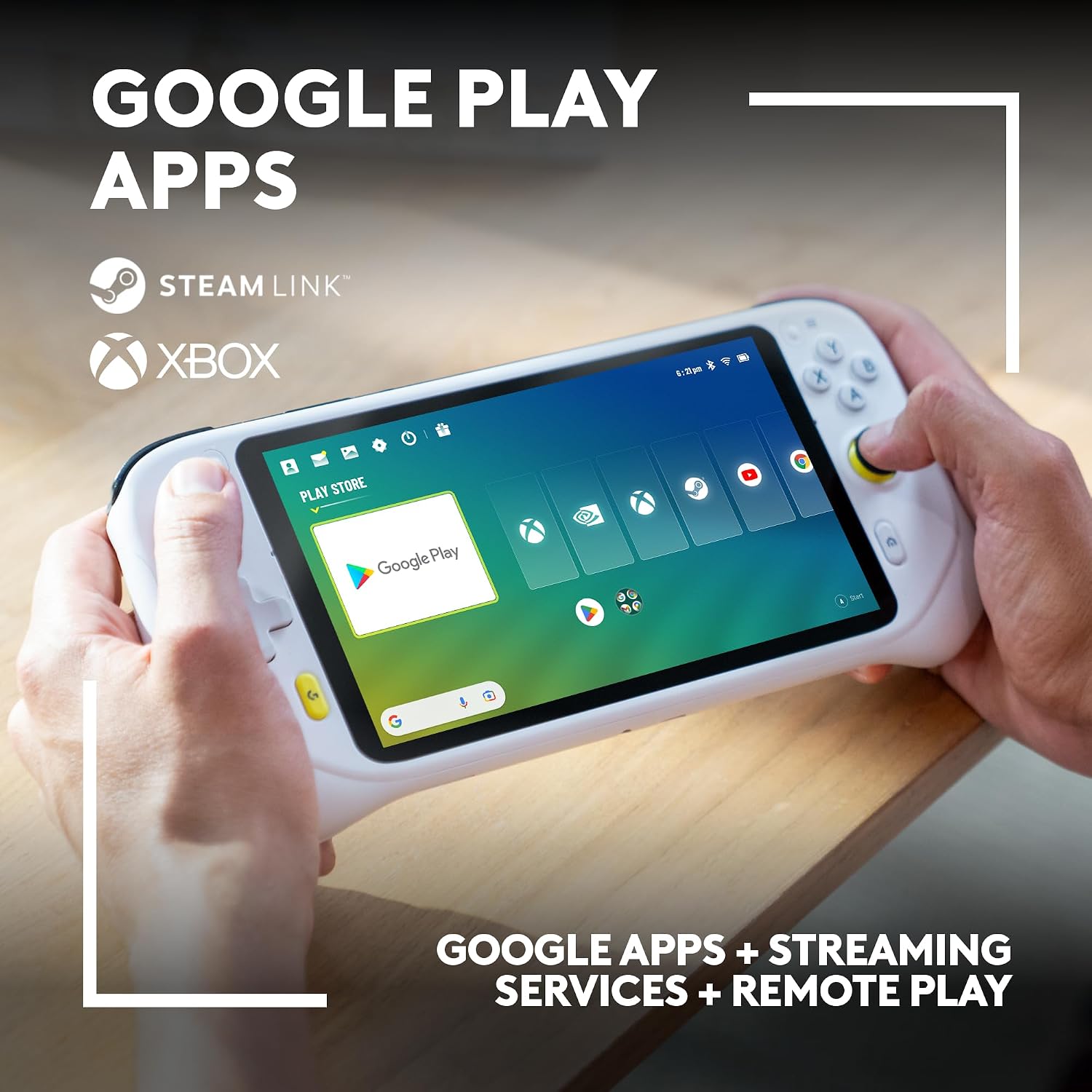 Logitech G Cloud Gaming Handheld, Portable Gaming Console with Long-Battery Life, 1080P 7-Inch Touchscreen, Lightweight Design, Xbox Cloud Gaming, NVIDIA GeForce NOW, Google Play