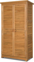 VINGLI Wood Outdoor Storage Shed, Lockable Garden Tool Shed with Waterproof Roof, 3 Customizable Shelves for Yard, Patio & Porch
