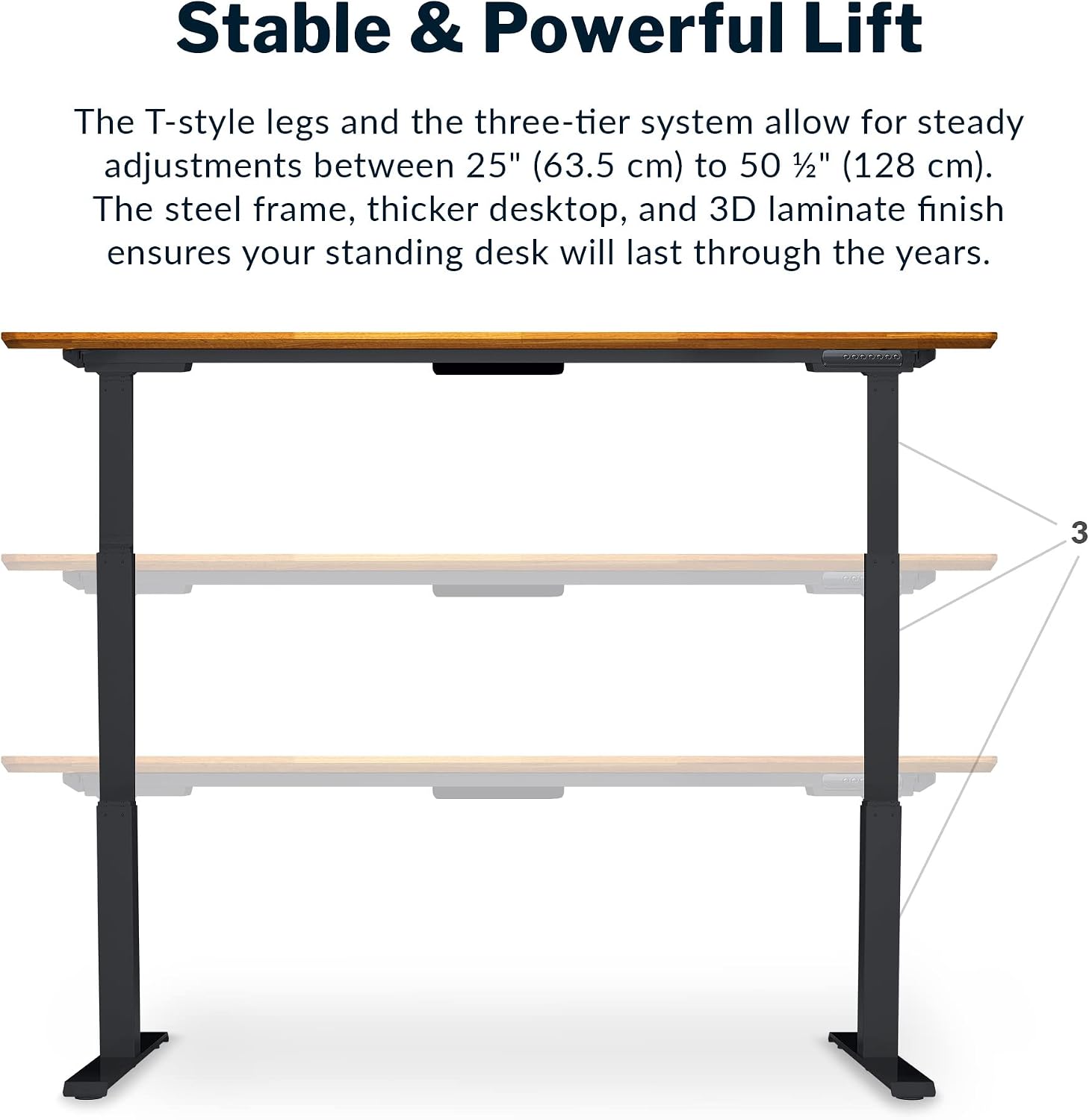 Vari Classic Electric Standing Desk - VariDesk Height Adjustable Sit/Stand Desk - Dual Motor with Memory Presets, Stable Legs - Gaming, Home Office Workstation - 72x30 (Butcher Block/Slate Legs)