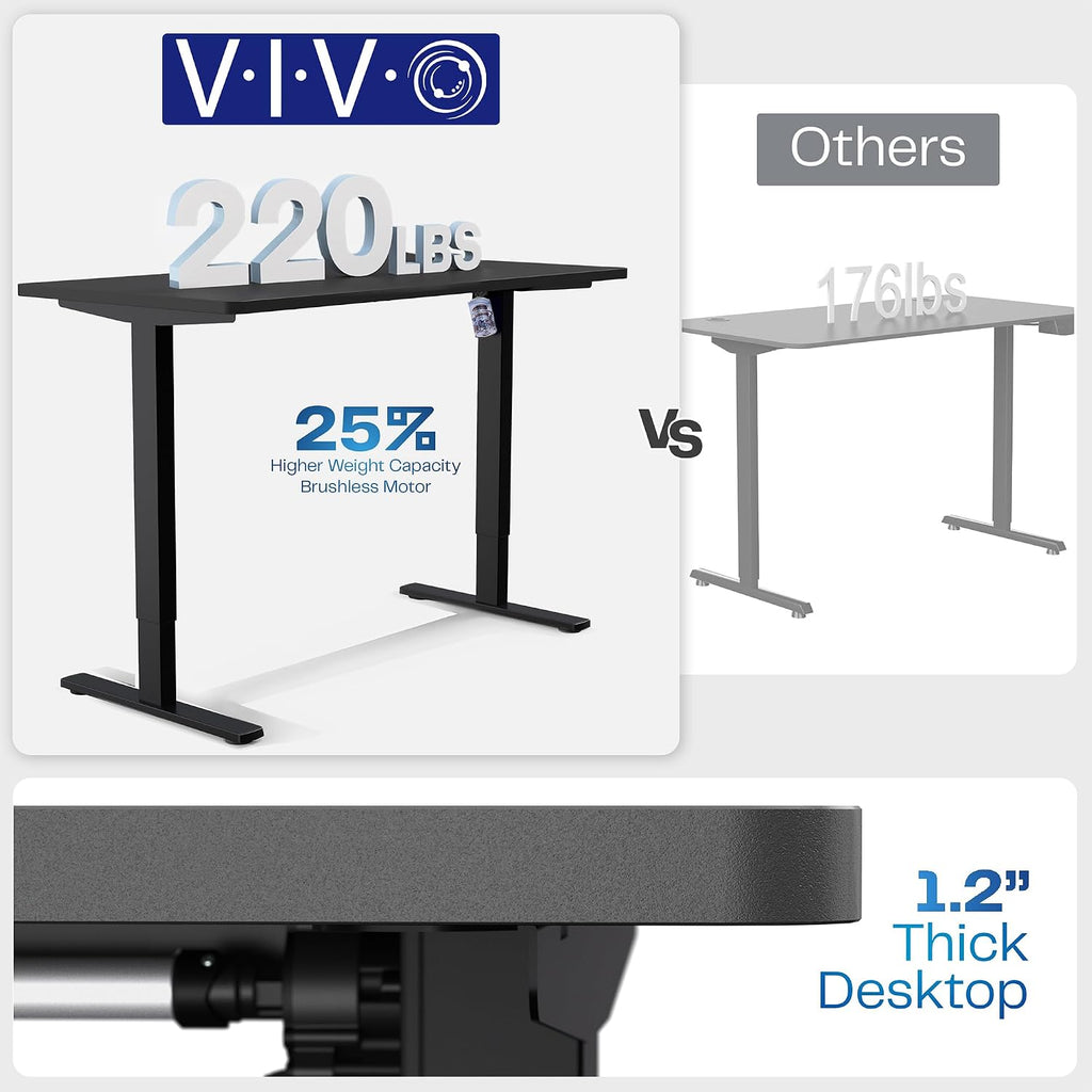 VIVO Electric 71 x 30 in Standing Desk with Full-Size RGB Mouse Pad, Memory Height Adjustment, 1B Series, Holds 220 lbs, Black Top Black Frame, DESK-KIT-1B7BP