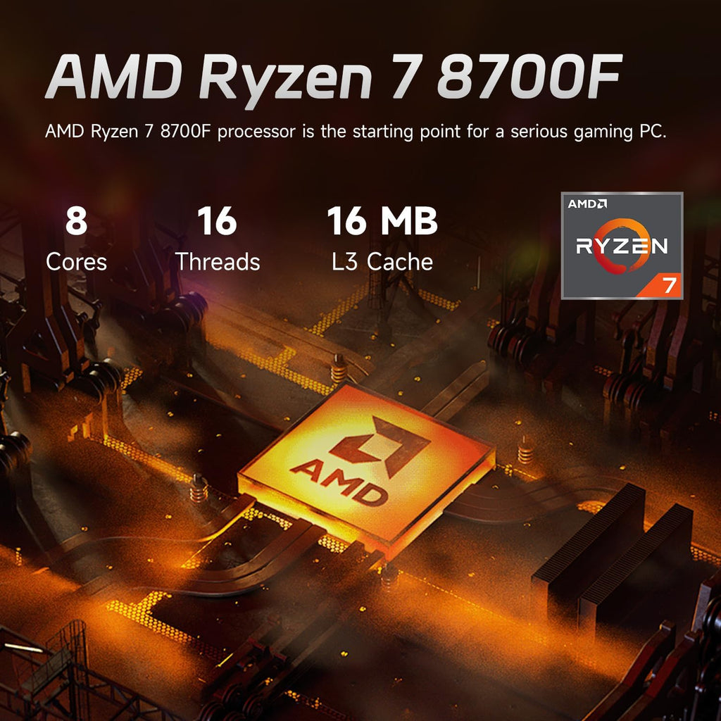 HP OMEN 16L Gaming Desktop, AMD Ryzen 7 8700F (Beats Intel i7-14700F), NVIDIA RTX 5060, 64GB DDR5 RAM, 2TB SSD, W11H, Music Production Workstation, Bundle with Thunderobot KG3089R Gaming KB