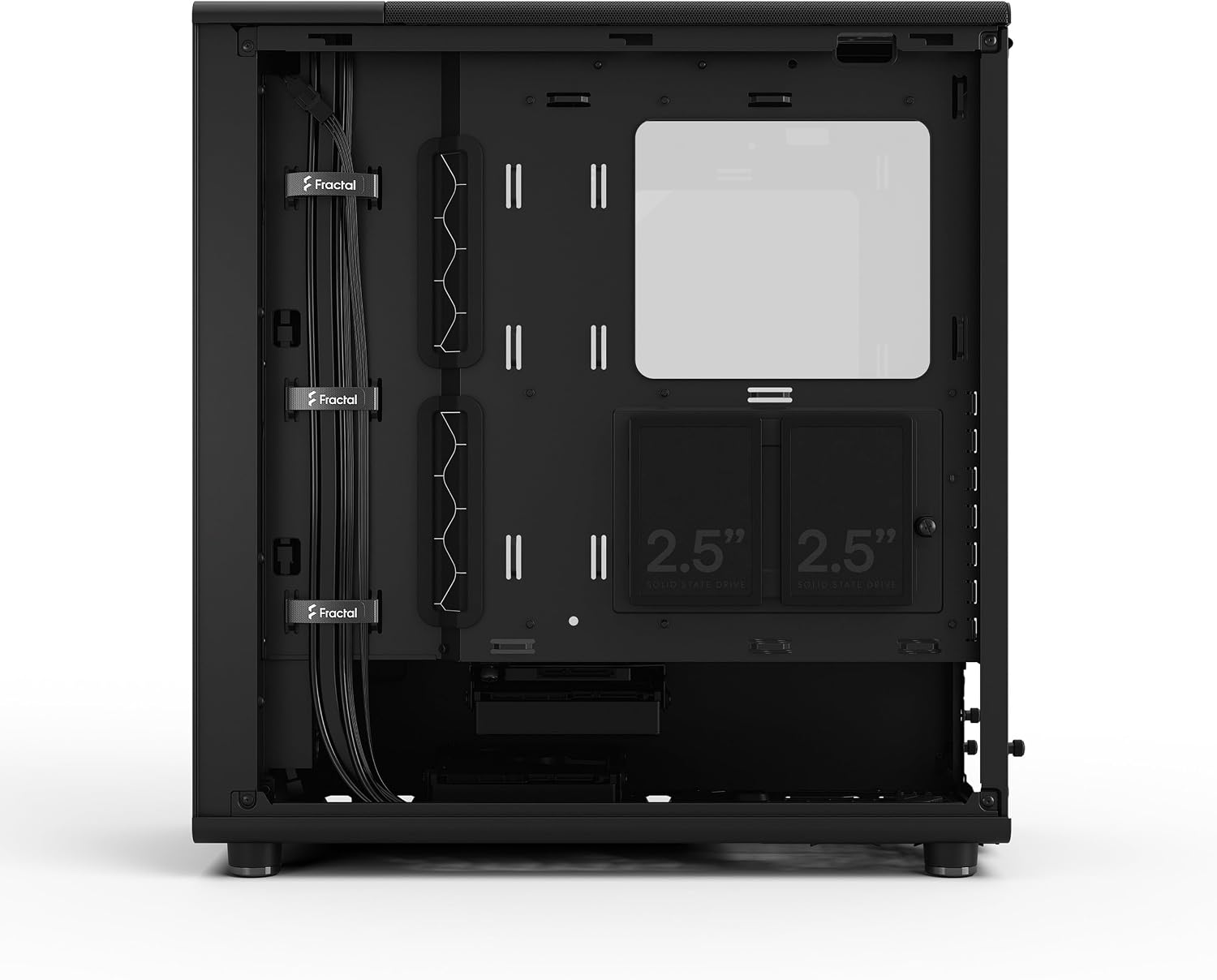 Fractal Design North Momentum Black - Glass Side Panel - Genuine Blackened Oak Wood Front - High Airflow PC Gaming Case - Three Powerful 120mm Momentum Fans Included - ATX Support