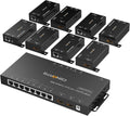 CENMATE 1x8 HDMI Extender Splitter, Up to 165FT Over CAT5e/6/7, 8 Channel Transmission with 1 HDMI Loop Out, Supports IR, 3D, HDCP, EDID, POC
