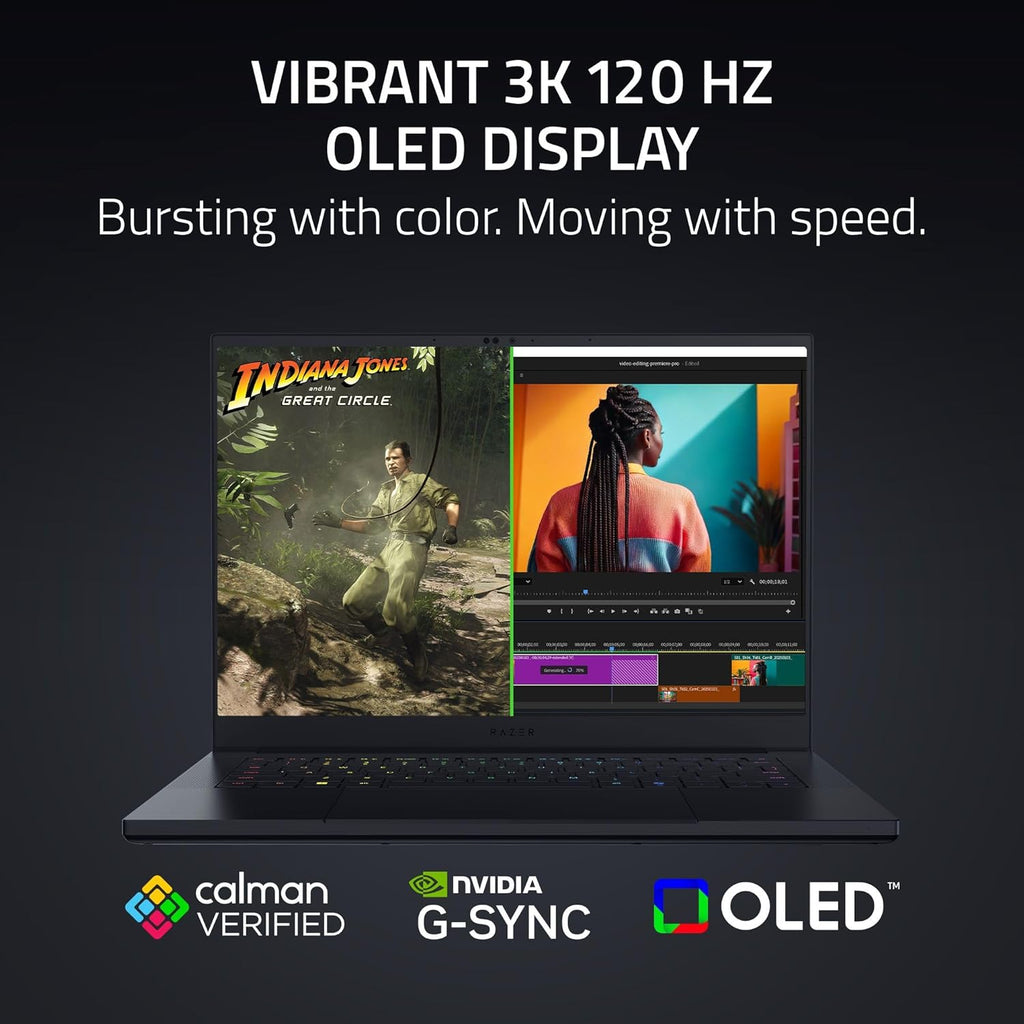 Razer Blade 14 (2025) Gaming Laptop: NVIDIA GeForce RTX 5060 - AMD Ryzen AI 9 365 CPU - 3K 120Hz OLED Display - 16GB LPDDR5X RAM - 1TB SSD - Thin & Lightweight - Chroma RGB - Windows - Black