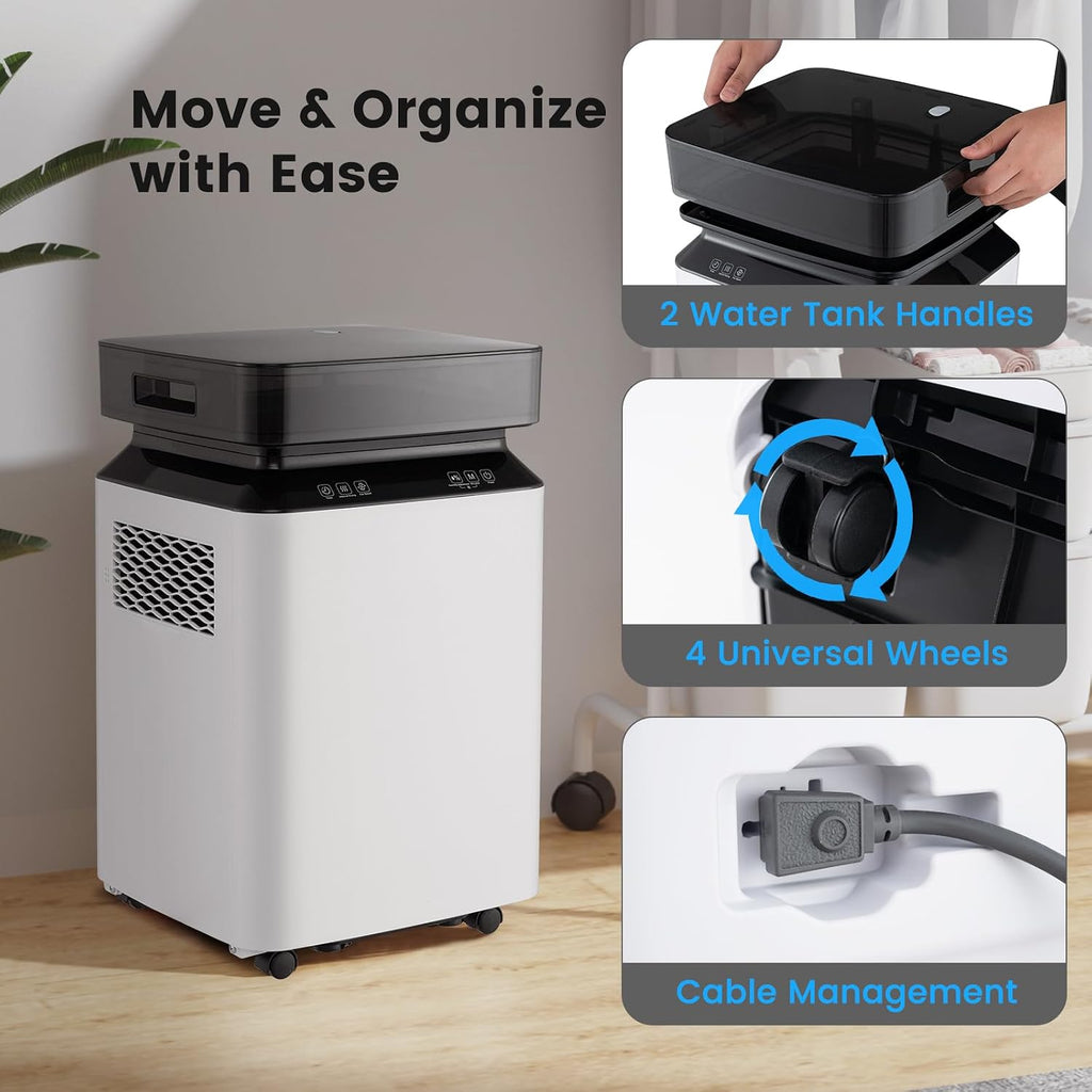 4,500 Sq.Ft Dehumidifier for Basement and Home, 70 Pint Dehumidifier with Drain Hose, Pump, 2.2 Gal Water Tank & Child Lock, 24H Timer & Energy Efficient, Ideal for Large Room (4500 Sq.Ft)